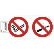Panneau adhésif interdit de vapoter et de fumer