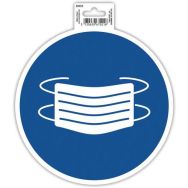 Panneau adhésif masque obligatoire 20cm bleu