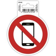 Panneau adhésif tel mobile interdit 10cm rouge