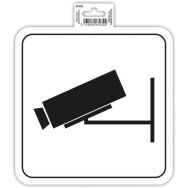 Panneau adhésif video surveillance 20cm blanc
