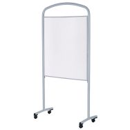 Panneau affichage fond tôle laquée sur pieds avec roulettes Gris