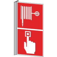 Panneau anti-incendie - ''Lance et bouton d'alarme incendie'' - Rigide
