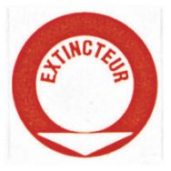 Panneau anti-incendie emplacement écrit extincteur adhésif