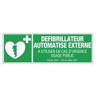 Panneau d'évacuation-secours - ''Défibrillateur automatisé externe'' - Rigide