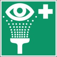 Panneau d'évacuation-secours - "Rinçage des yeux" - Rigide