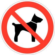 Panneau d'interdiction - ''Chiens interdits'' - Adhésif