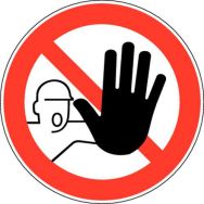 Panneau d'interdiction - ''Entrée interdite aux personnes non autorisées'' - Adhésif