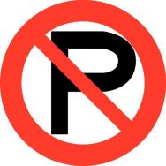 Panneau d'interdiction -  Ne pas stationner  - Rigide Ø 30 cm