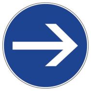 Panneau d'obligation -  Flèche Sens obligatoire  - Rigide Ø 30 cm