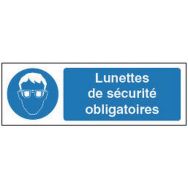 Panneau d'obligation - ''Port de lunettes de sécurité obligatoire'' - Rigide