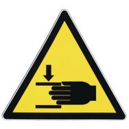 Panneau danger - Risque d'écrasement - Adhésif - 100 mm