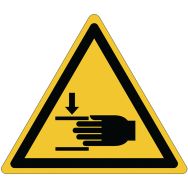 Panneau danger -  Risque d'écrasement - Aluminium - 200 mm