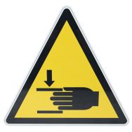 Panneau danger -  Risque d'écrasement - Aluminium - 200 mm
