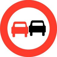 Panneau de signalisation - B3 - Interdiction de dépasser tous les véhicules à moteur autres que ceux à deux roues sans side-car