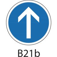 Panneau de signalisation d'obligation - B21b - Direction obligatoire à la prochaine intersection : tout droit