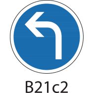 Panneau de signalisation d'obligation - B21c2 - Direction obligatoire à la prochaine intersection : à gauche