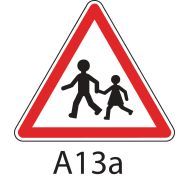 Panneau de signalisation de danger - A13a - Endroit fréquenté par les enfants