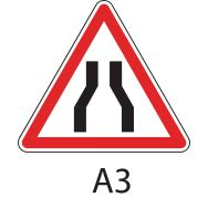 Panneau de signalisation de danger - A3 - Chaussée rétrécie
