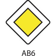 Panneau de signalisation de danger - AB6 - Route prioritaire
