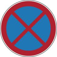 Panneau d'interdiction - Arrêt et stationnement interdits'' - Rigide
