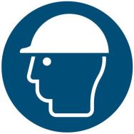 Panneau d'obligation - ''Port d'un casque de sécurité obligatoire'' - Rigide