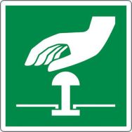 Panneau évacuation - Bouton arrêt d’urgence - Aluminium, Largeur : 350 mm