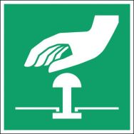 Panneau évacuation - Bouton arrêt urgence - Rigide, Largeur : 200 mm
