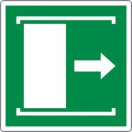 Panneau évacuation - Coulisser porte à droite - Aluminium, Largeur : 350 mm