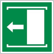 Panneau évacuation - Coulisser porte à gauche - Aluminium, Largeur : 350 mm