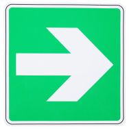 Panneau évacuation flèche droite angle droit adhésif - Manutan Expert