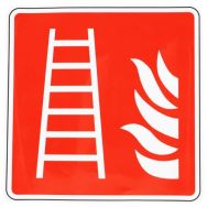 Panneau incendie - Echelle d'incendie - Adhésif - 200x200 mm
