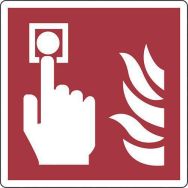 Panneau incendie - Point d'alarme incendie - PVC - 200x200mm