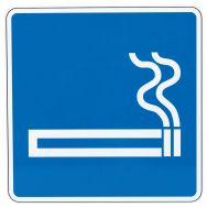 Panneau indication - Zone fumeur - Aluminium - 200x200 mm