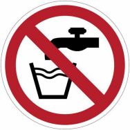 Panneau interdiction - Eau non potable - PVC - 100 mm