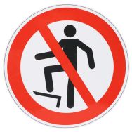 Panneau interdiction Marcher sur la surface adhésif - Manutan Expert