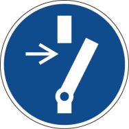 Panneau obligation - Débrancher avant entretien ou réparation - Aluminium