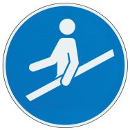 Panneau obligation Utiliser la main courante - PVC 200 mm