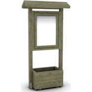 Panneau resto 2 vitrines 100x40x190 cm - pin