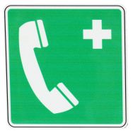 Panneau secours Borne appel d'urgence Aluminium 120x120mm