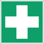 Panneau secours et évacuation carré - Premier secours -Rigide, Largeur : 200 mm