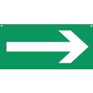 Panneau signalétique recto/verso à suspendre - Evacuation flèche