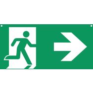 Panneau signalétique recto/verso à suspendre - Evacuation sortie