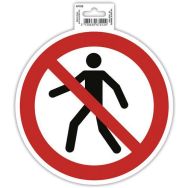Panneau stop adhésif interdit de marcher/circuler