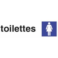 Panneau toilette dame - Autocollant - 170 x 47mm - Pavo