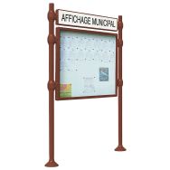 Panneau vitrine Province simple face titre - inox brossé - Procity