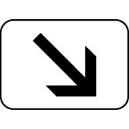 Panonceau pour panneaux de signalisation type B - M3a1 - Indication de la voie concernée par le panneau qu'il complète : droite