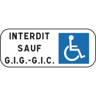 Panonceau pour panneaux de signalisation type B - M6h - Stationnement réservé aux personnes GIG-GIC