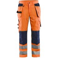 Pantalon aéré à stretch orange fluo marine