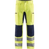 Pantalon artisan haute visibilité stretch - Bleu/jaune - Blåkläder