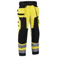 Pantalon artisan softshell haute visibilité jaune fluorescent/noir